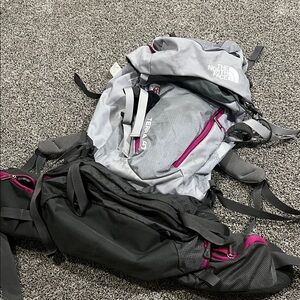The North Face Terra 40 Women's Gray and Pink Backpack back packing